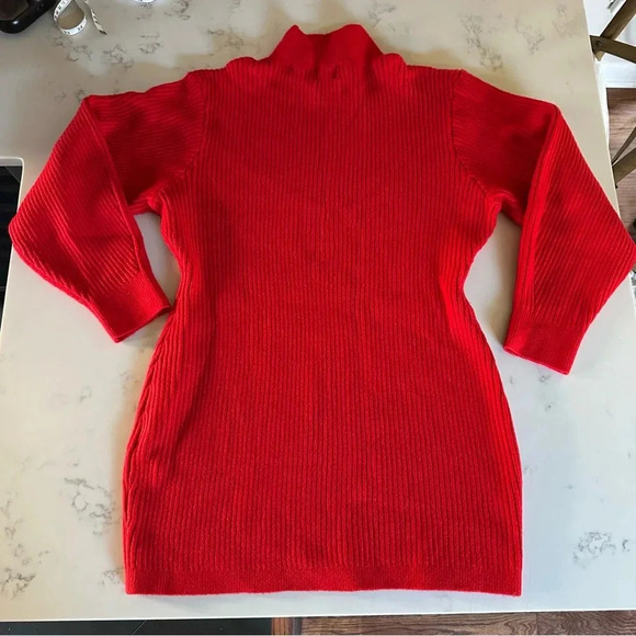 H&M Red Mock-Turtleneck Dress Holiday Christmas Festive Size XL-C19 - Picture 10 of 10